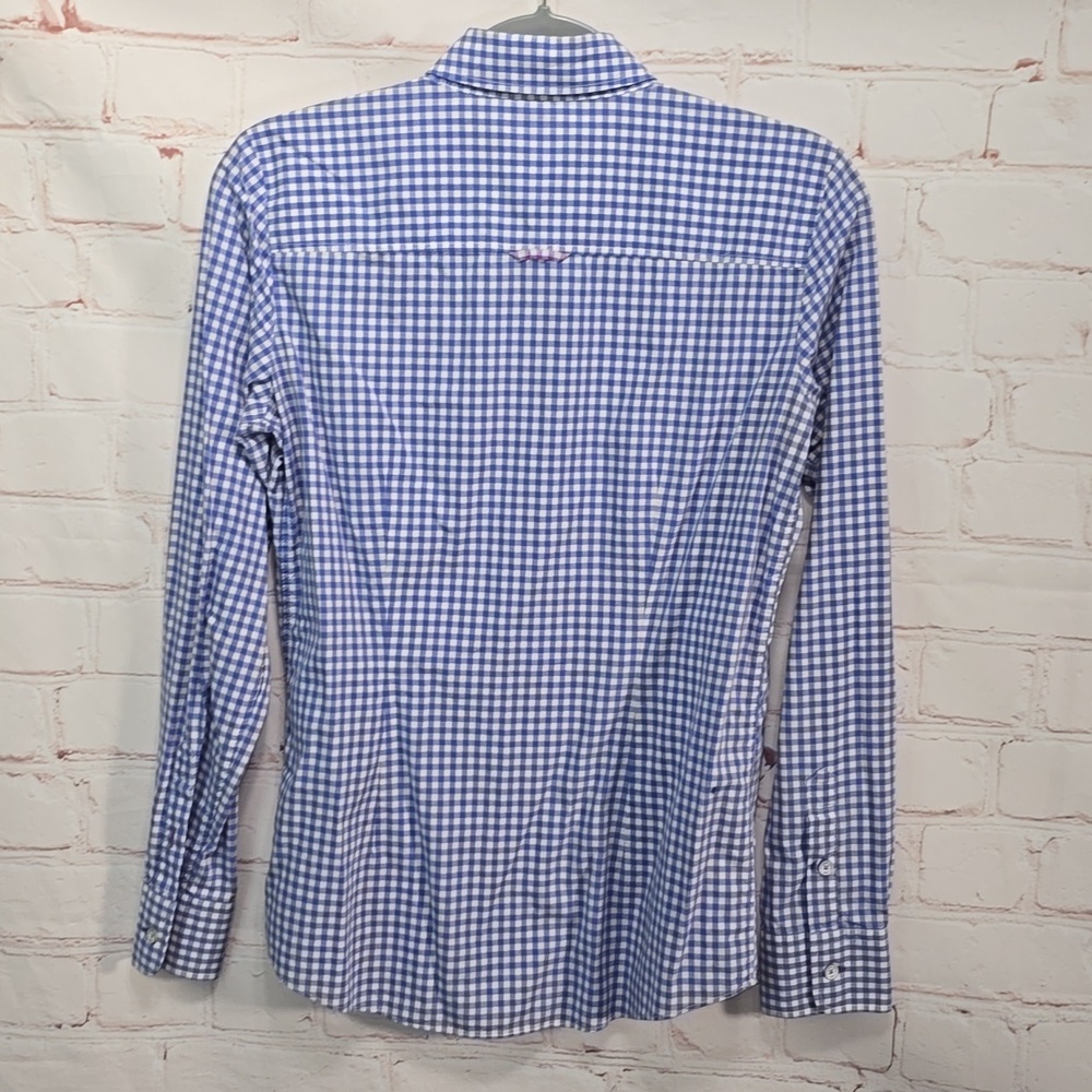 Brooks Brothers 1818 Blue White Checked Long Sleeve Shirt Womens Size 4 - Picture 11 of 13